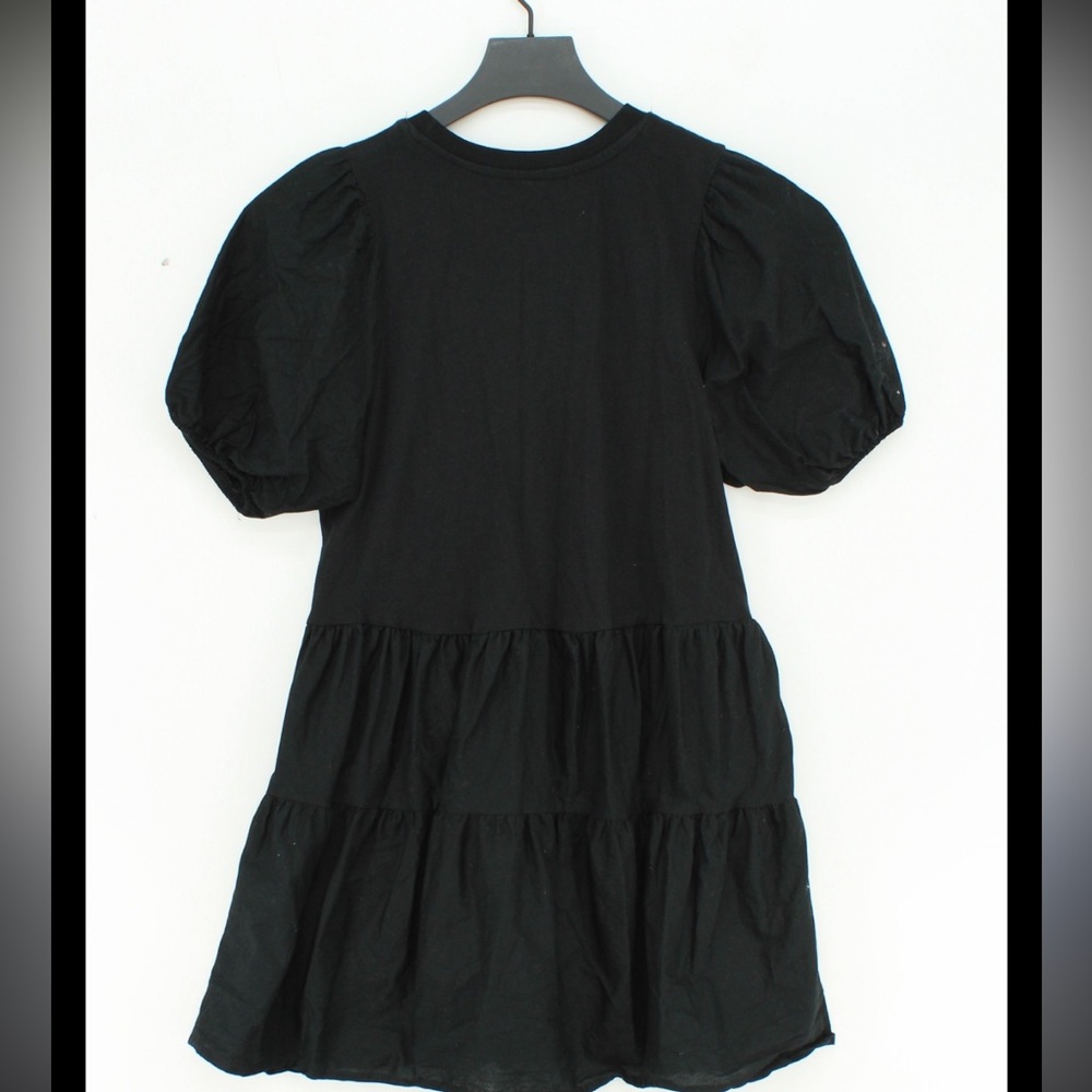 Zara Black Long Sleeve Tiered Dress